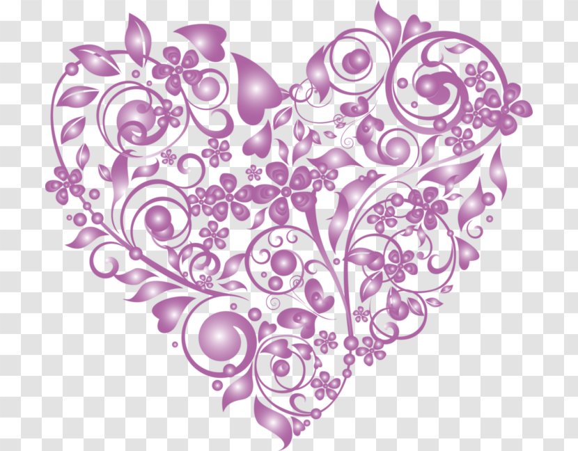 Purple Heart Valentine's Day Clip Art - Frame Transparent PNG