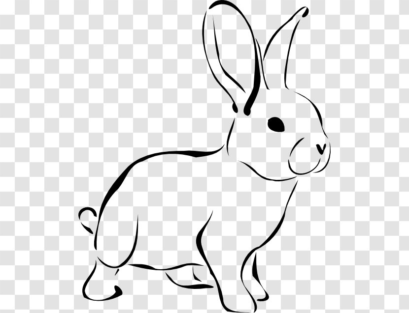 Easter Bunny White Rabbit Clip Art - Black And - Cliparts Transparent PNG