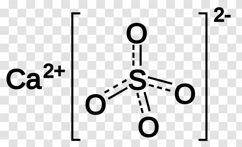 Calcium Sulfate Copper(II) Structure - Monochrome Transparent PNG