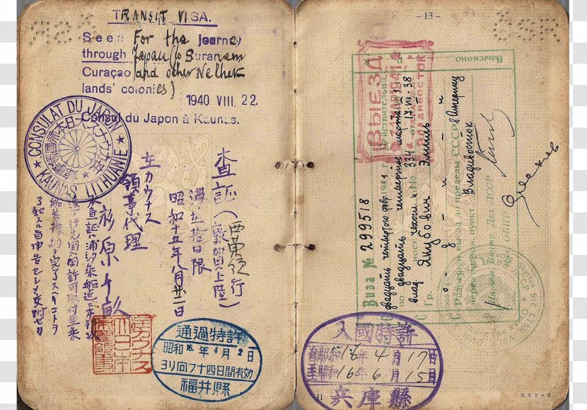 The Holocaust Yaotsu Empire Of Japan Chiune Sugihara: Visas For Life Diplomat - Paper - Visa Passport Transparent PNG