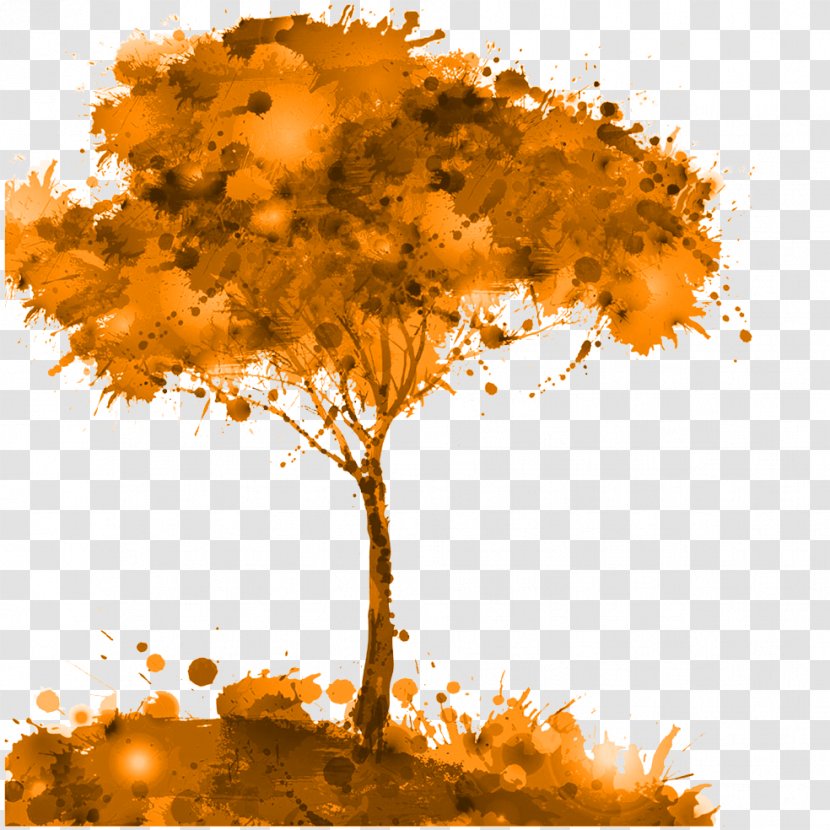 Tree Watercolor Painting Illustration - Autumn - Leaves Transparent PNG