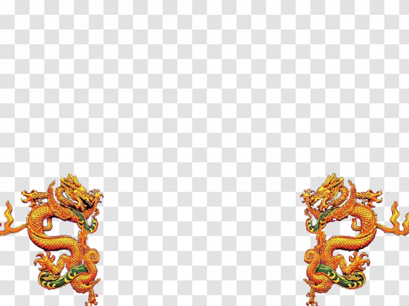 Download Illustration - Orange - Two Dragons Attention Transparent PNG