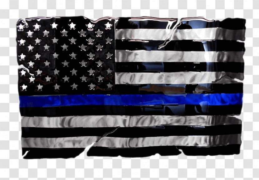 Flag Of The United States Thin Blue Line Patch - Metal Transparent PNG
