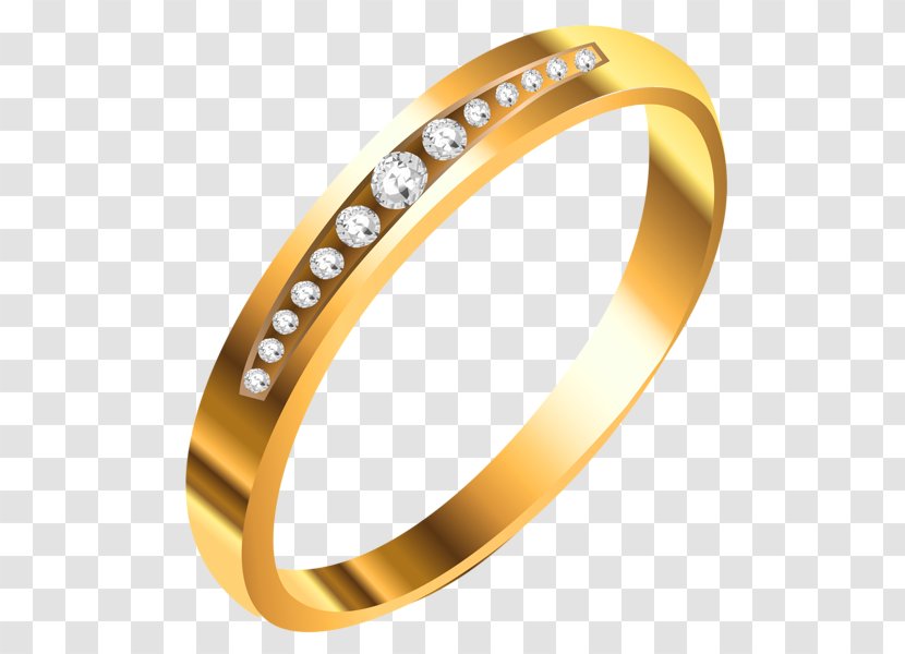 Earring Wedding Ring Clip Art - Bangle - Golden Transparent PNG