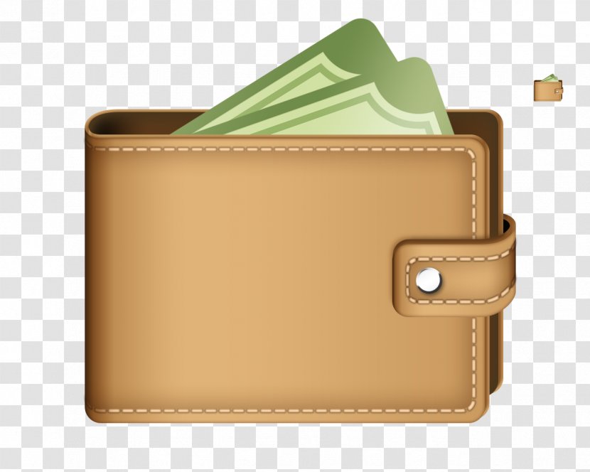 Wallet Money Icon - Beige - 3D Transparent PNG