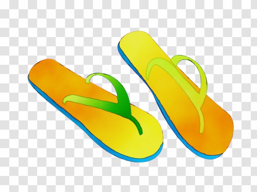 Footwear Yellow Flip-flops Green Shoe - Sandal Slipper Transparent PNG