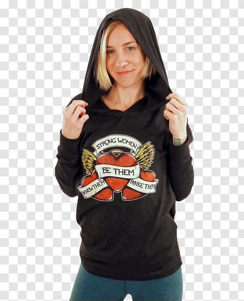 T-shirt Hoodie Sleeve Sweater - Outerwear - Strong Women Transparent PNG