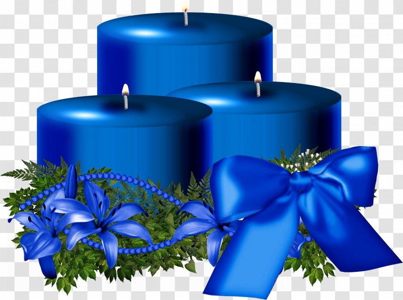 Candle Christmas Clip Art - Blue - Image Transparent PNG
