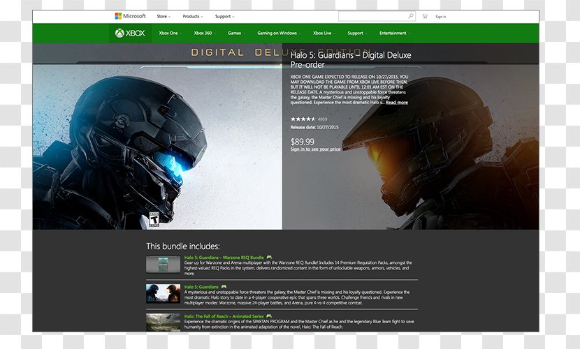 Halo 5: Guardians Halo: The Master Chief Collection Xbox One Grand Theft Auto V - Video Game - Games Store Transparent PNG