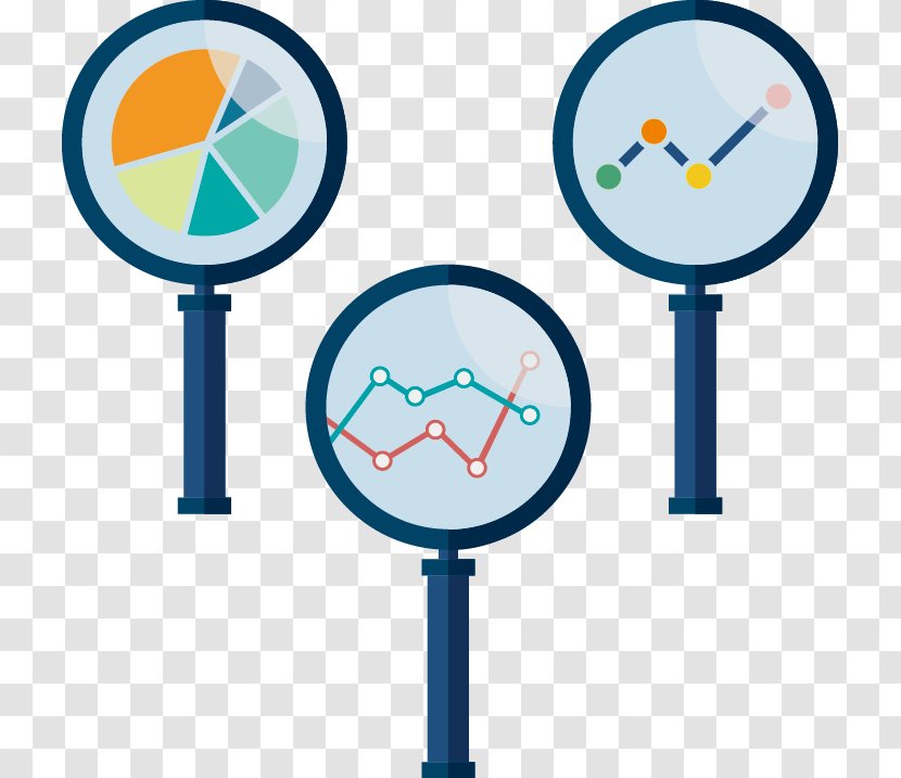 Euclidean Vector Magnifying Glass Chart Icon - Statistics - Decorative Patterns Transparent PNG