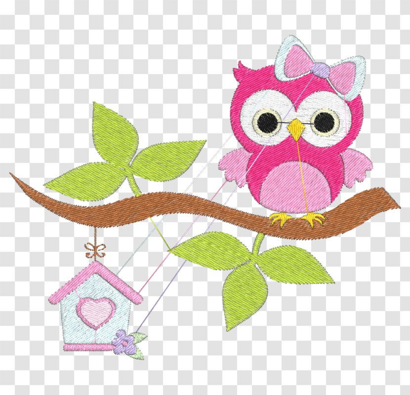 Little Owl Casinha Embroidery Bird - Flower - Patchwork Transparent PNG