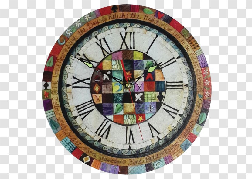 Crazy Quilting Clock Jam Dinding Wall - Home Accessories Transparent PNG