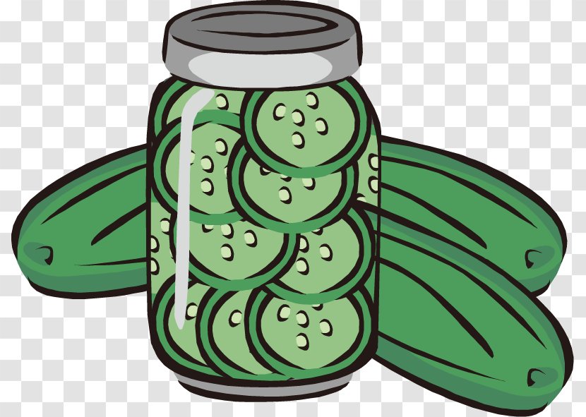 Pickled Cucumber Pickling Jar Clip Art - Slices Vector Material Transparent PNG