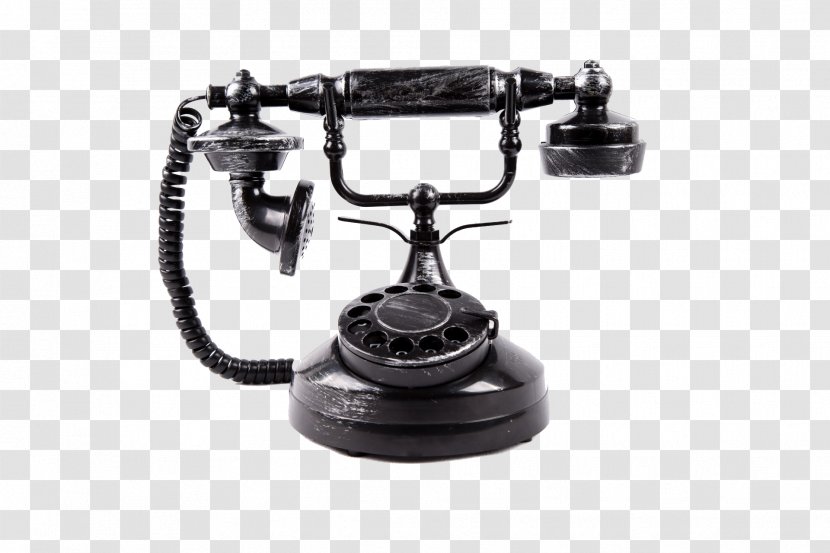 Telephone Call Mobile Phones Rotary Dial Home & Business - Vintage Black Phone Transparent PNG