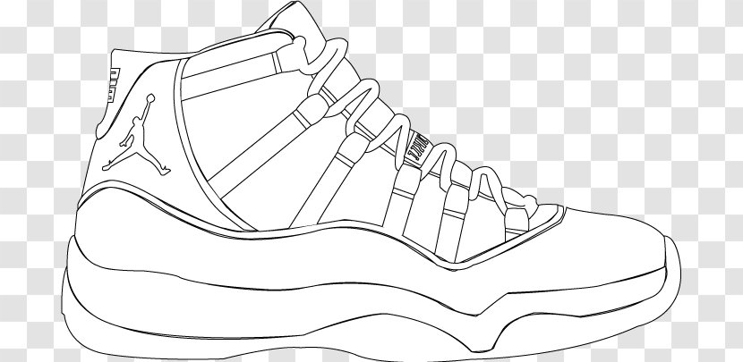 Colouring Pages Nike Air Max Jordan Coloring Book - Walking Shoe - Drawing Transparent PNG