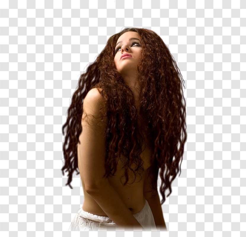 Bust Portrait Jheri Curl Long Hair - Wig - Hairstyle Transparent PNG