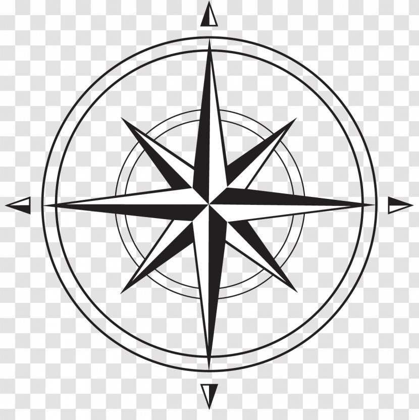 Compass Rose Vector Graphics Illustration Clip Art - Magnetic Declination Transparent PNG