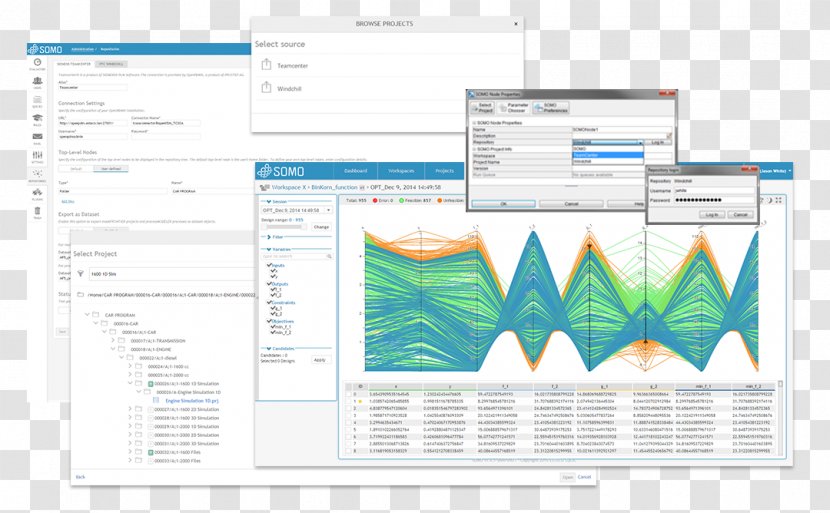 Engineering Multidisciplinary Design Optimization ModeFRONTIER Teamcenter - Workflow - Composition Transparent PNG