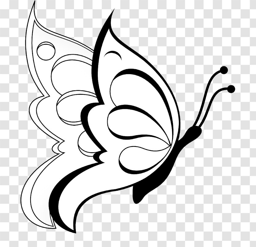Butterfly Coloring Book Drawing Sketch - Thank You Enjoy Transparent PNG