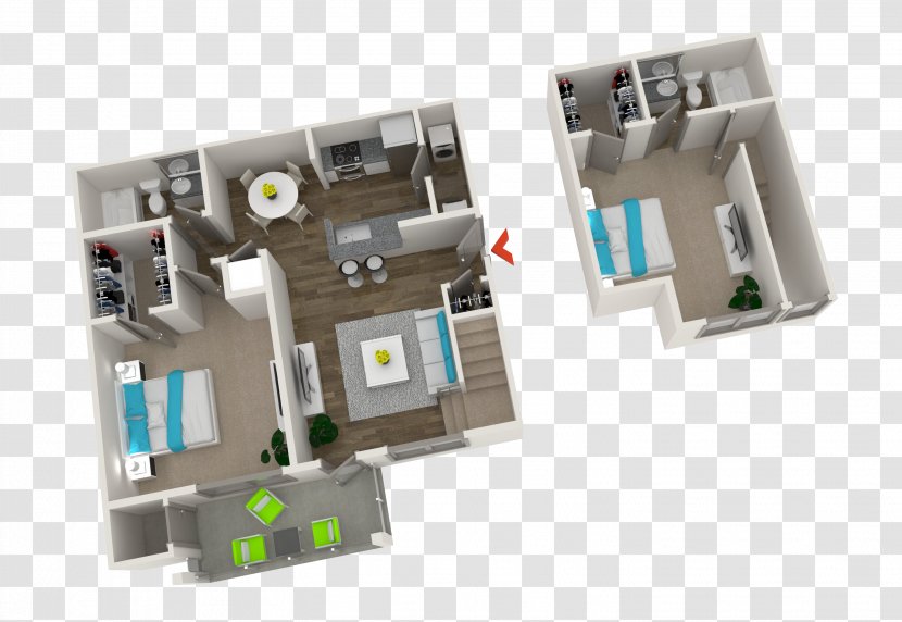 3D Floor Plan House - Loft Transparent PNG