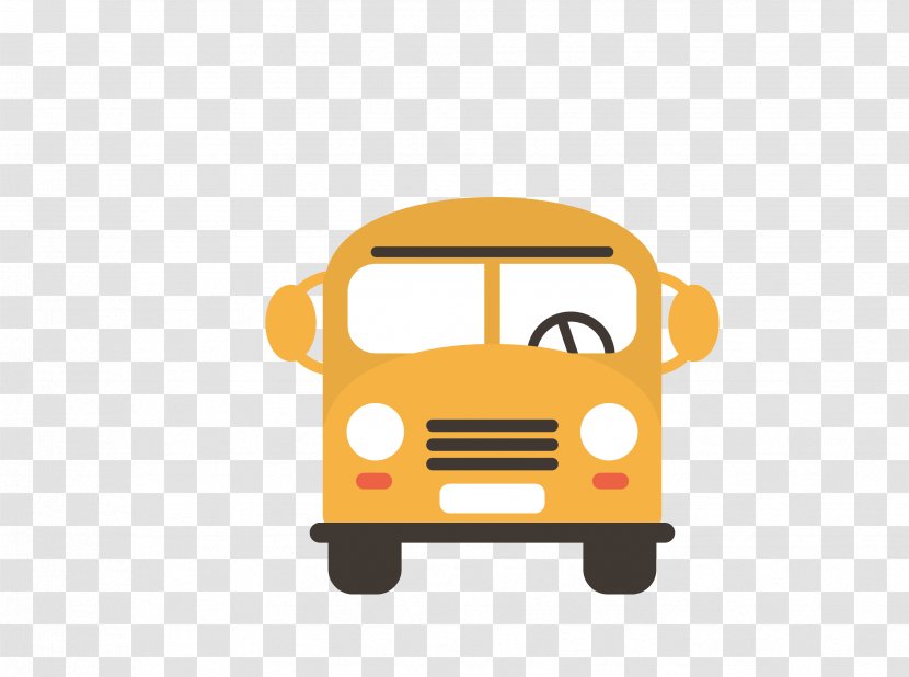 School Bus Taxi - Orange - Vector Yellow Cartoon Transparent PNG