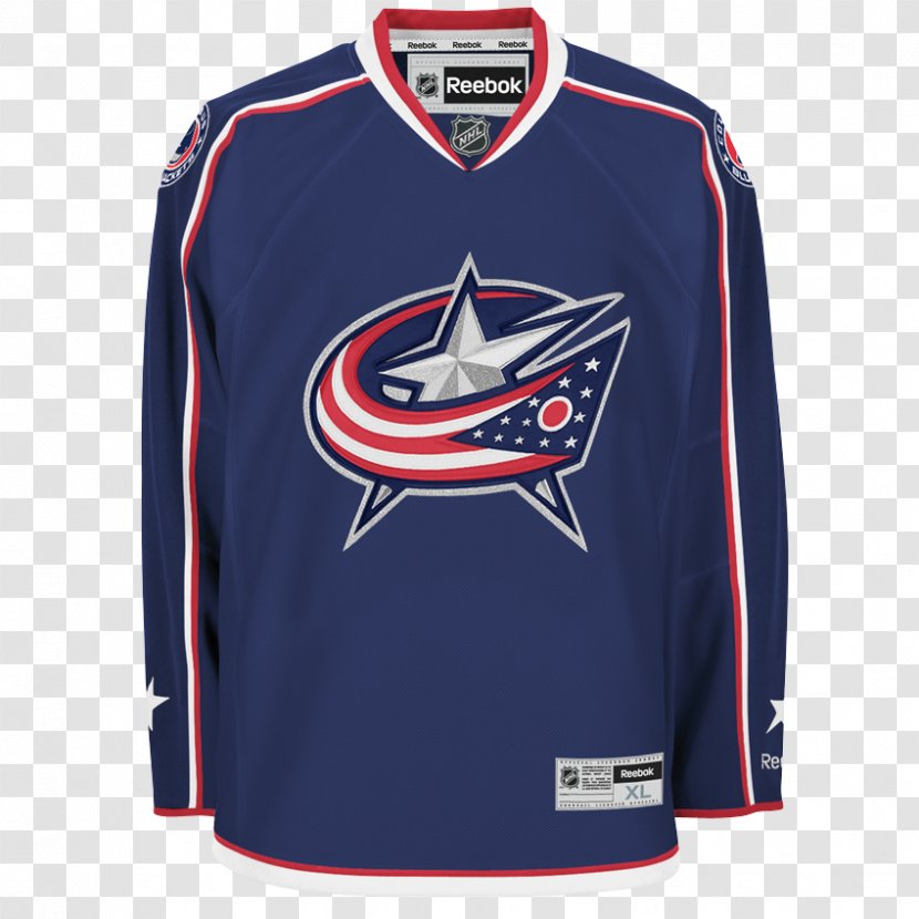 Columbus Blue Jackets National Hockey League T-shirt NHL Uniform Jersey - Electric - Coat Transparent PNG