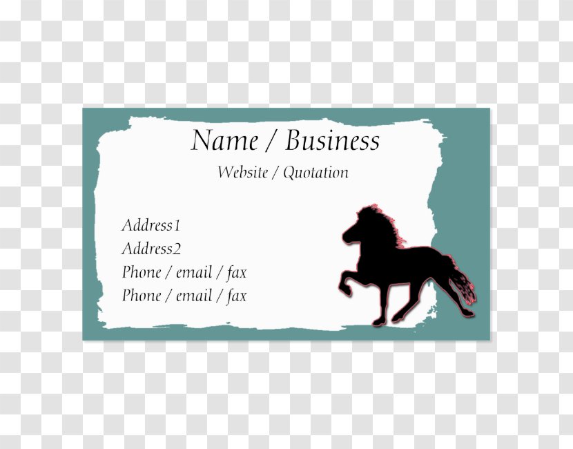 Icelandic Horse Business Cards Mammal Dog - Card Format Transparent PNG