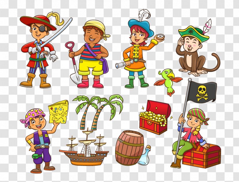 Piracy Royalty-free Cartoon Illustration - Illustrator - Pirates Various Elements Transparent PNG