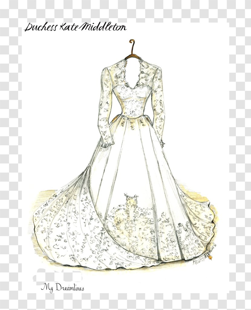 Wedding Dress Gown Gift Anniversary - Flower Bouquet - My Dreamlines Sketch Transparent PNG