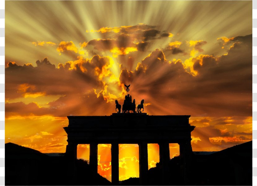 Brandenburg Gate Sunset Dawn Dusk Twilight - Meteorological Phenomenon - Brand Cliparts Transparent PNG