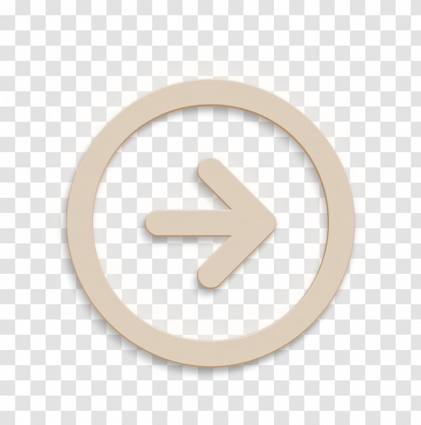 Arrow Icon Circle Direction - Beige - Logo Number Transparent PNG
