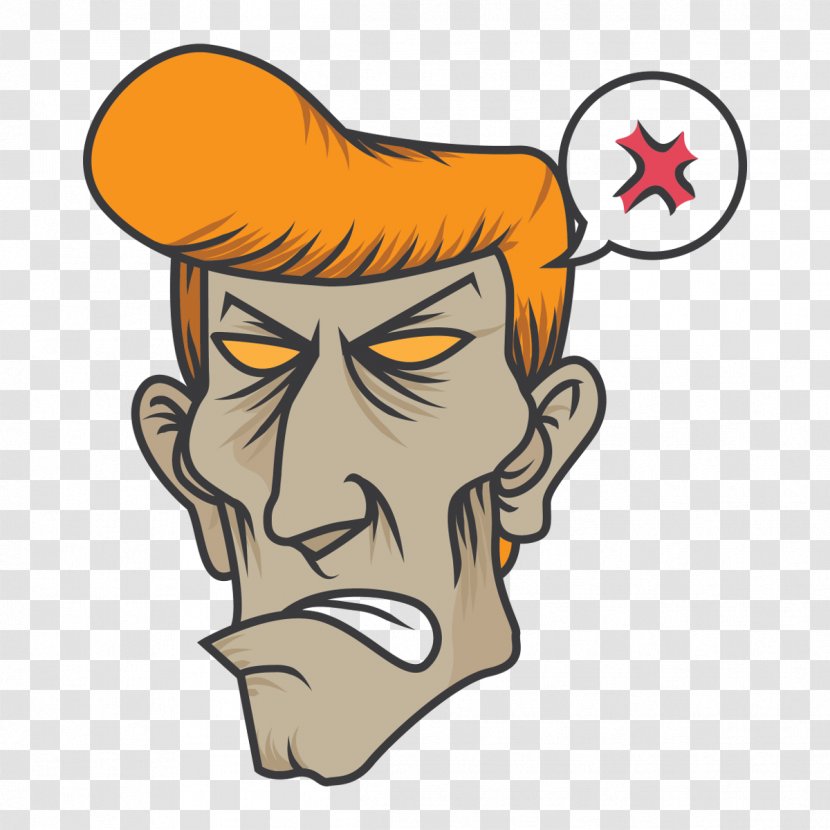 Clip Art Illustration Facial Expression Anger Vector Graphics - Cartoon - Man Transparent PNG