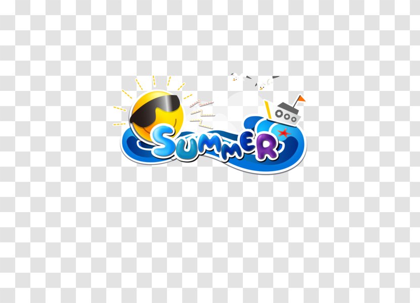 Summer Cartoon Illustration - Blue - Sun Transparent PNG