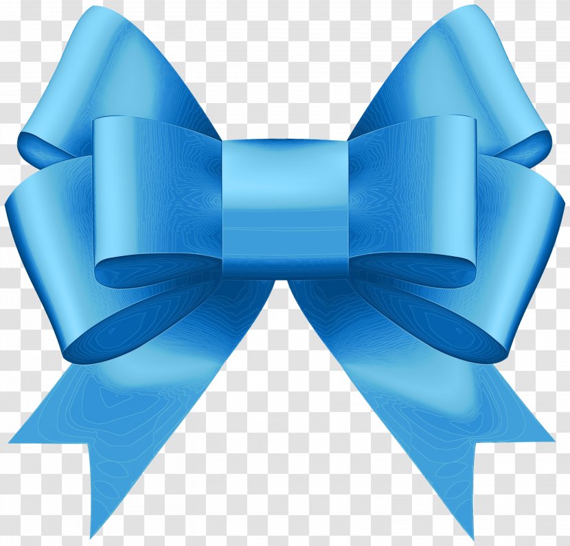 Ribbon Bow - Art Museum - Azure Electric Blue Transparent PNG