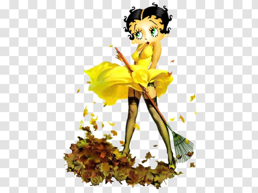 Betty Boop Autumn Pin-up Girl Image - Yellow Transparent PNG