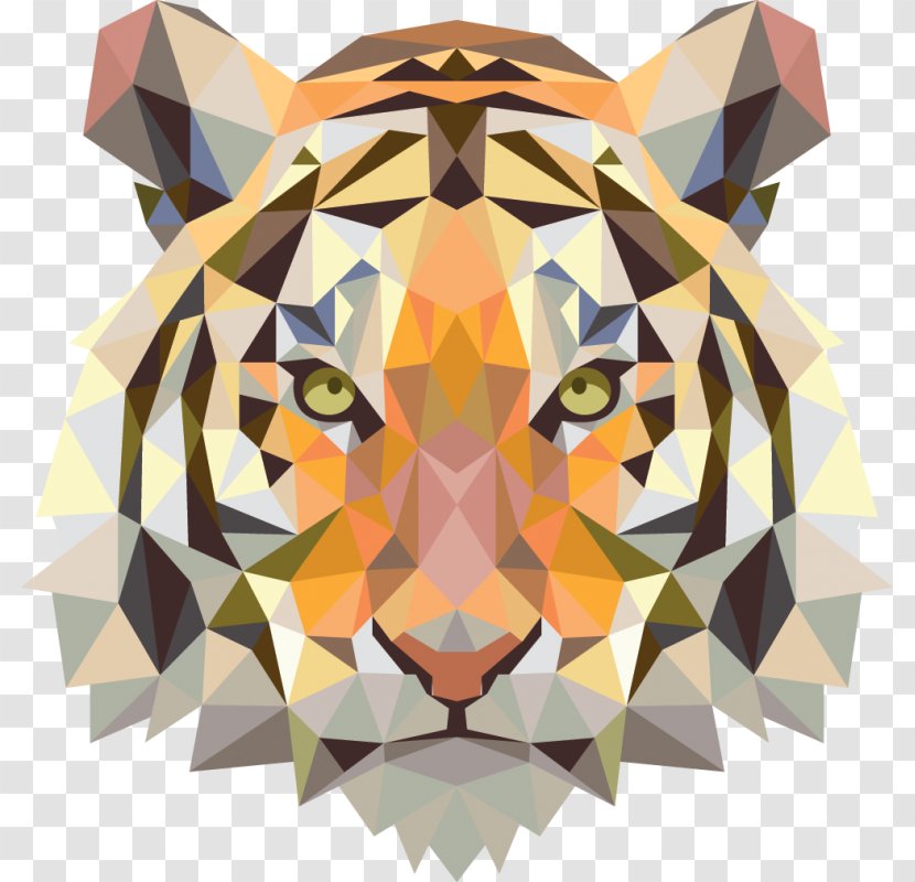 Tiger Drawing Art Painting - Polygonal Transparent PNG