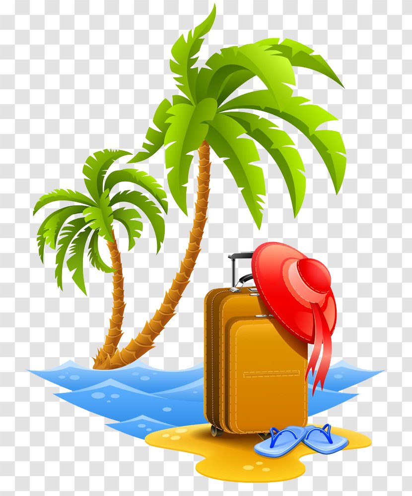 Travel Royalty-free Illustration - Flowerpot - Seaside Coconut Trees Transparent PNG