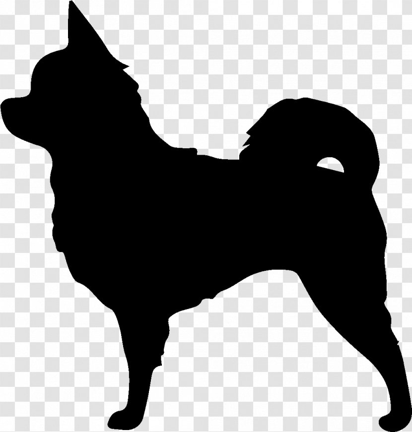 Long-haired Chihuahua Papillon Dog Pomeranian Silhouette - Tail Canaan Transparent PNG