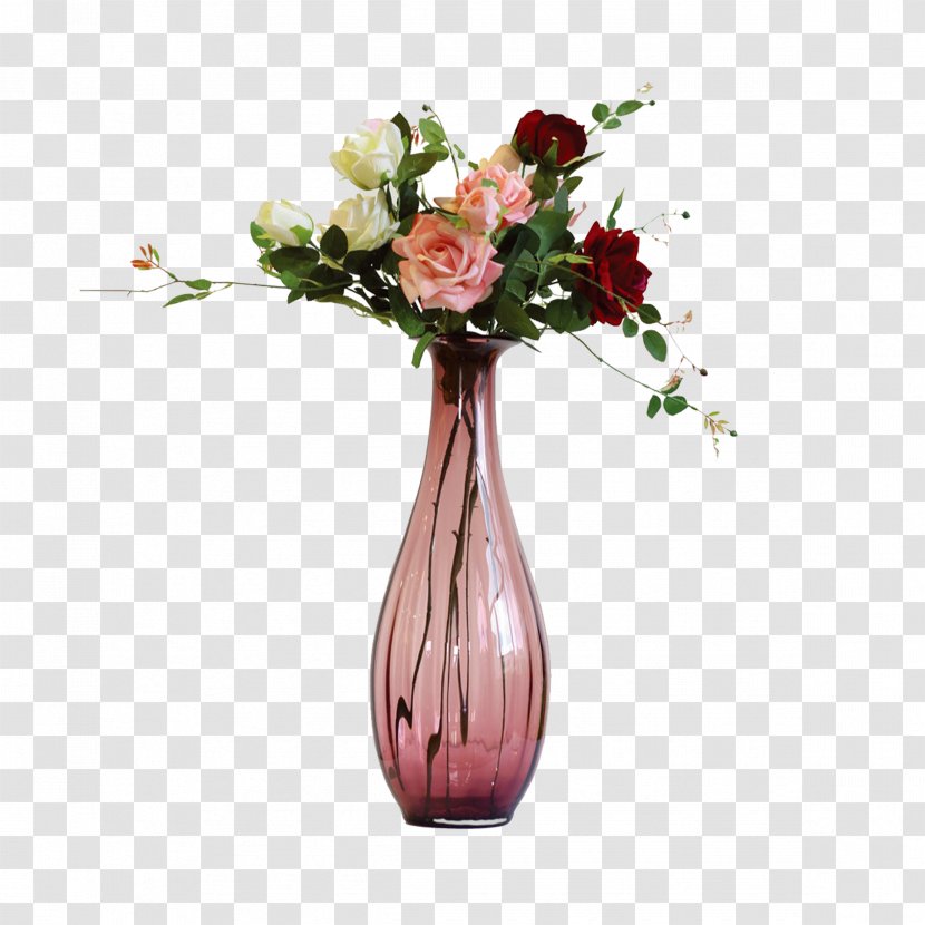 Vase Glass Flower - Artificial - Pink Transparent PNG