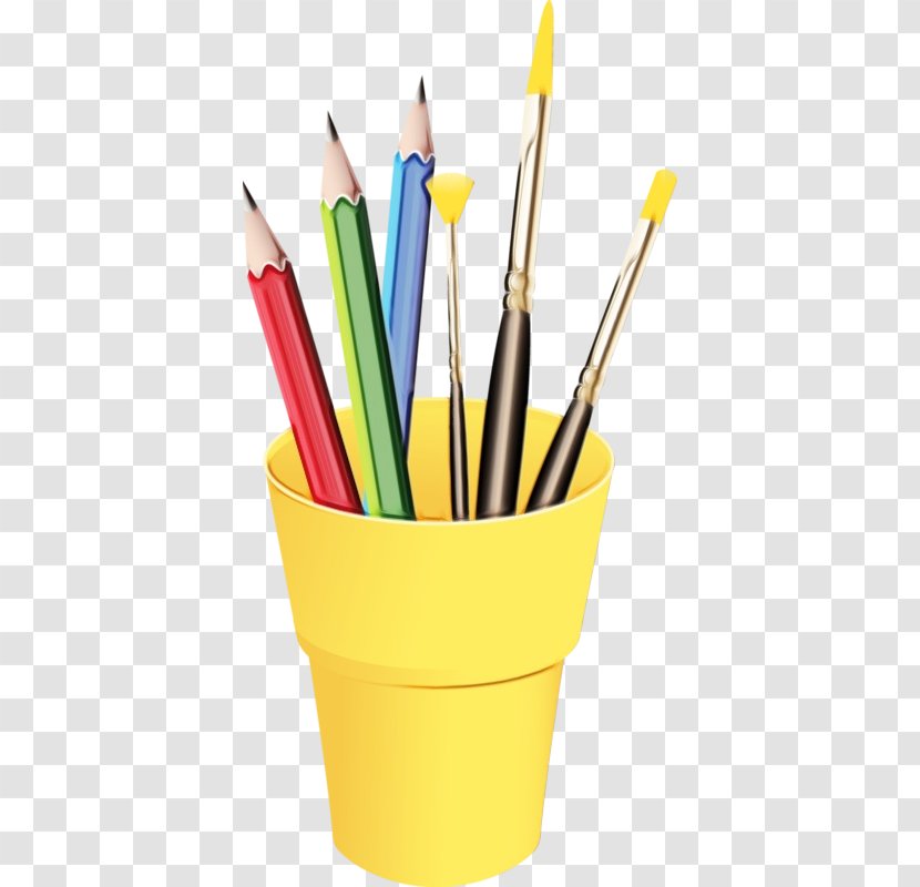 Pencil Yellow Office Supplies Writing Implement Stationery - Plastic Case Transparent PNG