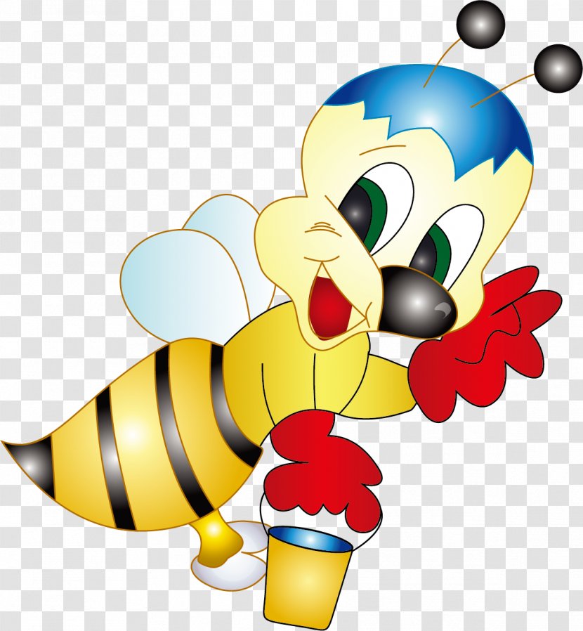 Honey Bee Cartoon Clip Art Pollinator Transparent PNG