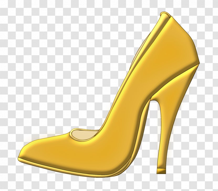 Slipper High-heeled Footwear Shoe Boot Clip Art - Combat - Yellow High Heels Transparent PNG