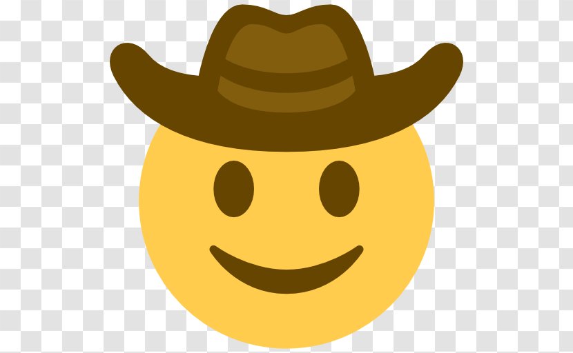 Emoji Cowboy Hat Emoticon Smiley - Yellow - Golden Arabic Numerals Transparent PNG