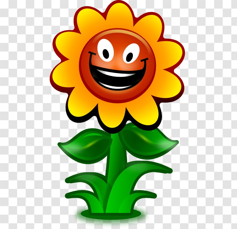 Common Sunflower Smiley Cartoon Clip Art - Flower Transparent PNG