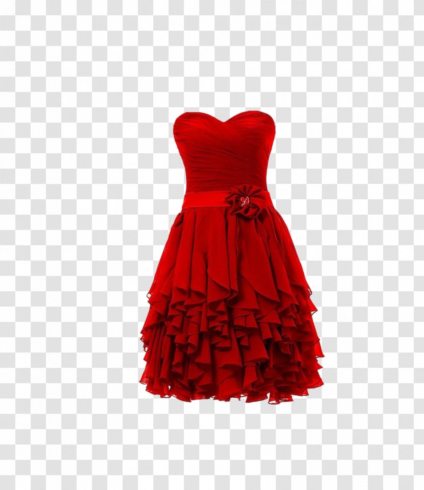 Cocktail Dress Shoulder Satin Gown - Red Tee Transparent PNG