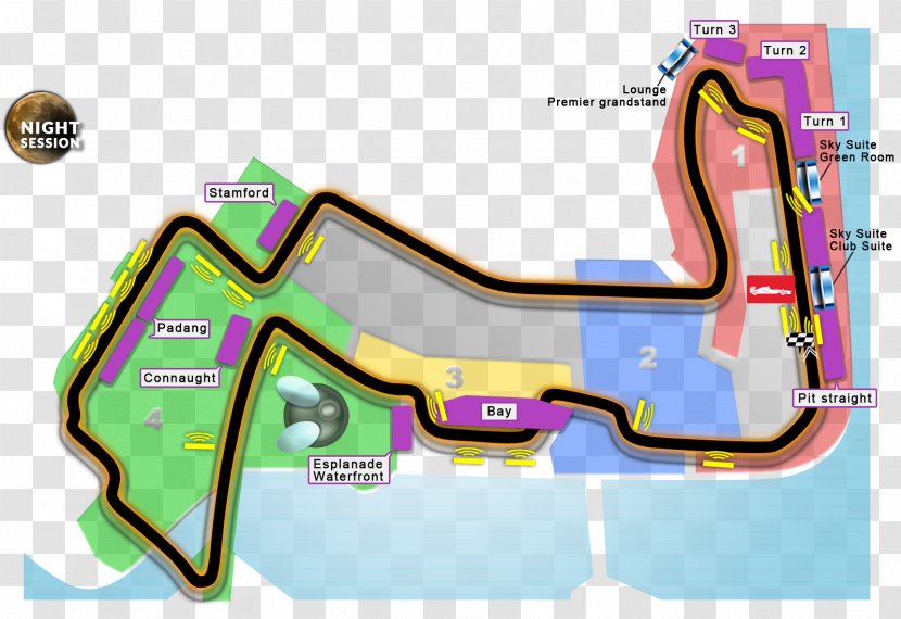 2016 Singapore Grand Prix Formula 1 Marina Bay Street Circuit Location - Area Transparent PNG