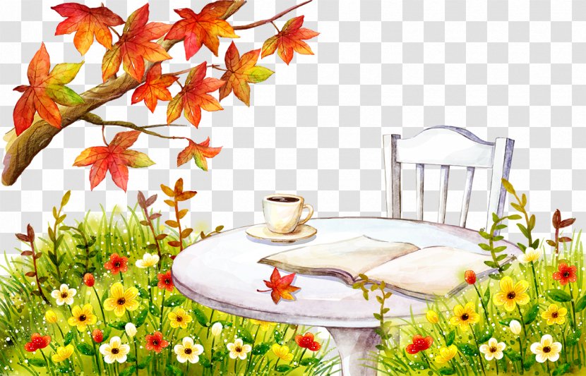 Coffee Cafe Autumn Leaf Color Tree - Information - Maple And Chairs Transparent PNG