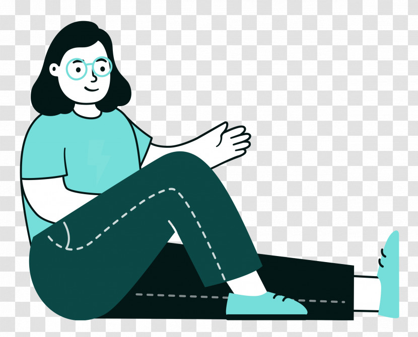 Sitting On Floor Sitting Woman Transparent PNG