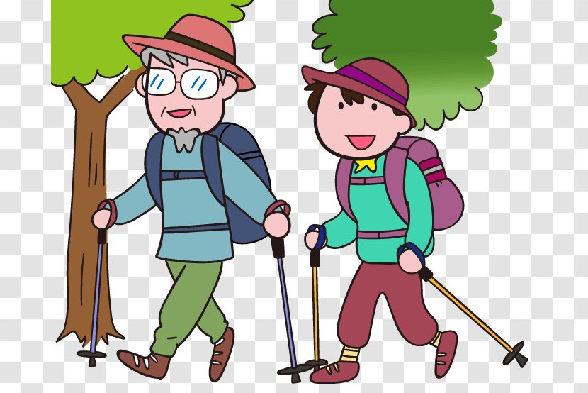 Clip Art Illustration Hiking Poles Trekking Image - Area - Cartoon Transparent PNG