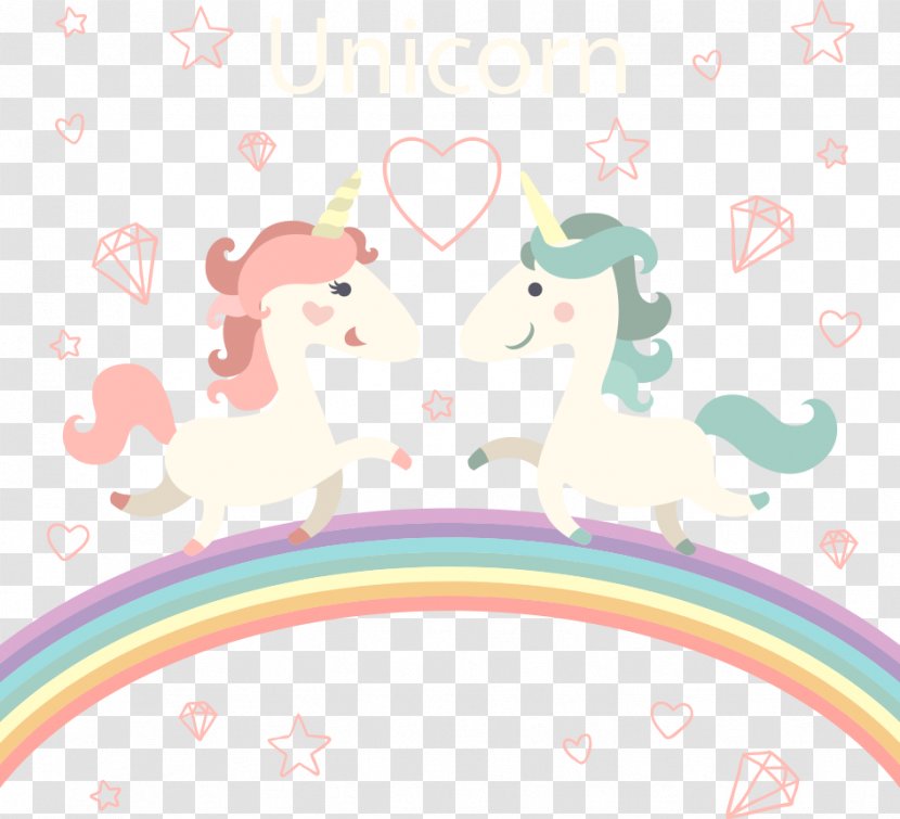 Cartoon Clip Art - Pink - Vector Rainbow Pony On Transparent PNG